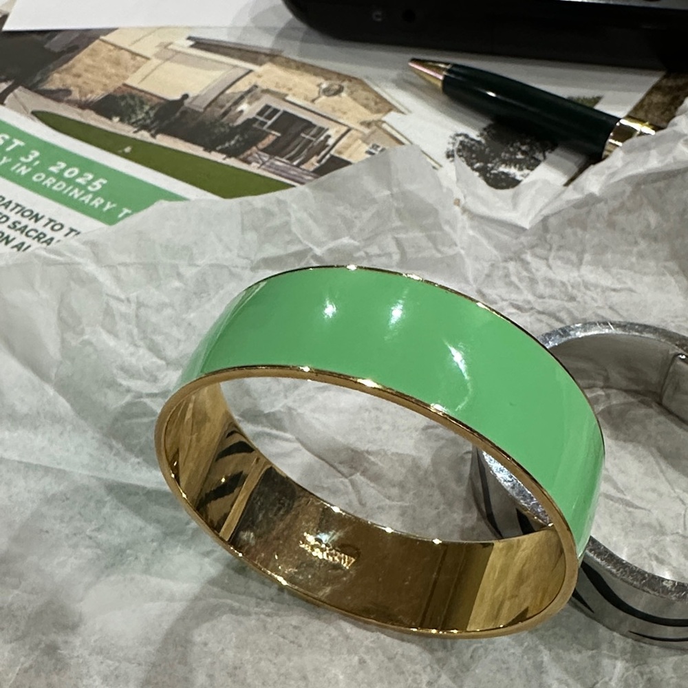 J. Crew Green and Gold Women's Bangle